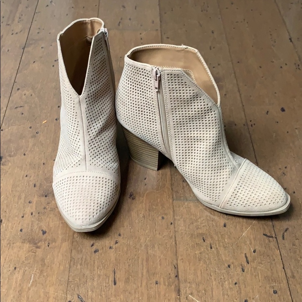 Vernacular taupe booties